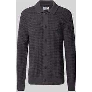 Gebreid jack met structuurmotief en polokraag