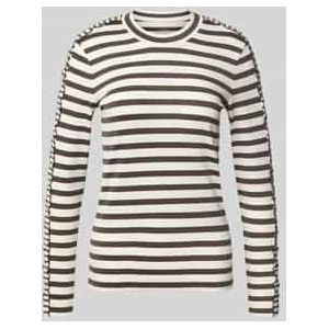 Shirt met lange mouwen van katoenmix met ruches