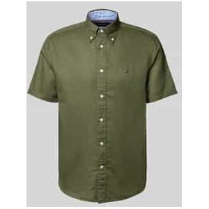 Tommy Hilfiger - Vrijetijdsoverhemd - Effen - Mix van Katoen en Linnen