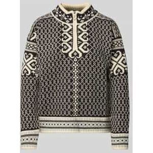 Gebreide pullover van wol met ritssluiting, model 'LEKNES'