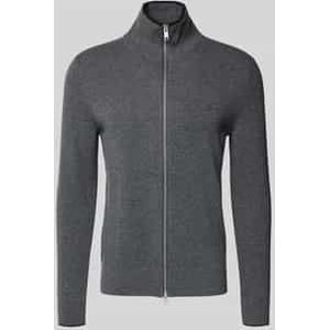 Regular fit gebreid jack van een mix van katoen en scheerwol