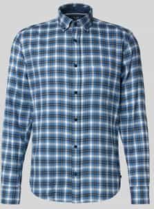 OLYMP - Casual - Overhemd - Blauw - Regular Fit - Button-down