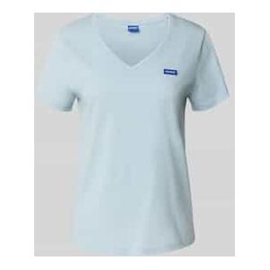 HUGO - Blue T-shirt Classic V - Light/Pastel Blue - Met Logo - V-hals