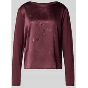 Relaxed fit shirt met lange mouwen en strass-steentjes