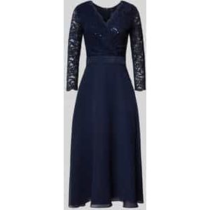 SWING - Cocktailjurk - Effen - Met Kant - Getailleerd Model - Midilengte