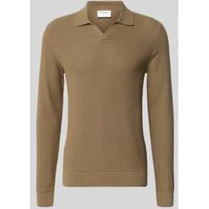 Gebreide pullover met structuurmotief en platte kraag