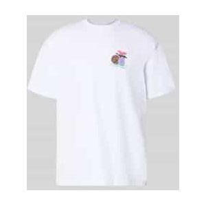 T-shirt met labelprint en ronde hals