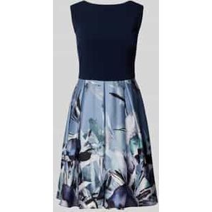 SWING - Cocktailjurk - Effen - Bloemenmotief - Getailleerd Model