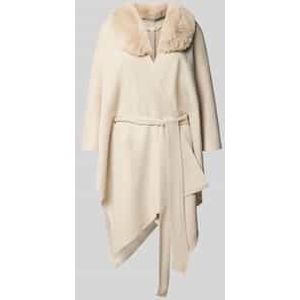 Relaxed fit poncho in wikkellook met strikceintuur