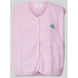 Bodywarmer van teddybont met labelpatch, model 'HOKTOWN'