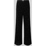 Brax - Model 'Maine' - Stoffen Broek - Wide Leg Fit - All-over Print