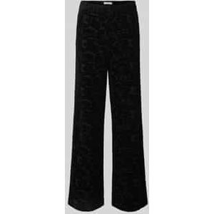 Brax - Model 'Maine' - Stoffen Broek - Wide Leg Fit - All-over Print