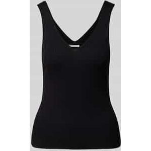 TOM TAILOR Denim - Tricottop - Viscosemix - Nauwsluitend - V-hals - Mouwloos