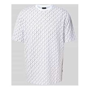 T-shirt in all-over look met ronde hals