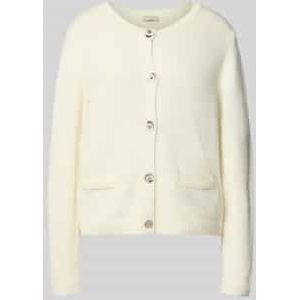 Regular fit gebreid jack met viscose en kasjmier