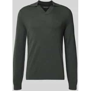 Regular fit gebreide pullover van een mix van katoen en scheerwol