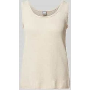 Gebreide linnen top met ribboorden, model 'BACCANO'