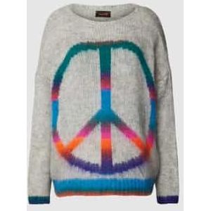 Gebreide pullover met motief, model 'RAINBOW PEACE'