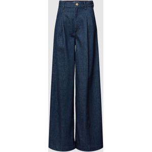 Wide leg jeans met vaste bandplooien, model 'NALA'