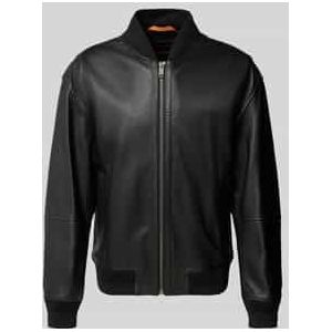 BOSS - Regular-fit Colbert - Structuurleer