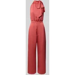 Swing - Jumpsuit - Getailleerd - Opstaande Kraag - Strikdetail - Zwart