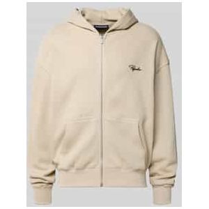 Oversized sweatjack met capuchon en logostitching