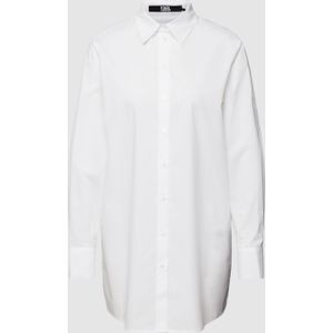 Lange blouse met platte kraag, model 'PLEATED BACK TUNIC SHIRT'