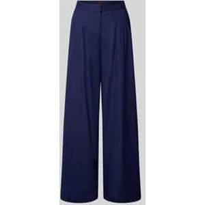 Wide fit stoffen broek van een mix van linnen en viscose met plooien