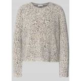 Gebreide pullover in luipaardlook met ronde hals