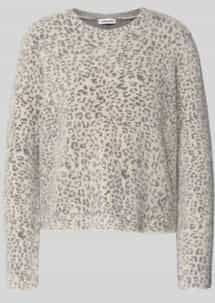 Gebreide pullover in luipaardlook met ronde hals