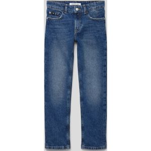 Straight fit jeans met labelpatch, model 'OCEAN'