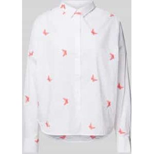 Regular fit overhemdblouse met motiefstitching, model 'LUCY'