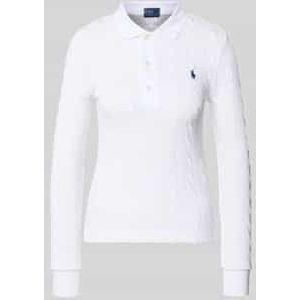 Gebreide pullover met kabelpatroon en polokraag