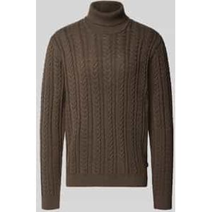 Jack & Jones - JPRBLUSEAN KNIT CABLE ROLL NECK - Coltrui - Zwart - Regular Fit