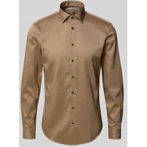 Jake*s - Slim Fit - Zakelijk Overhemd - Kentkraag - Elastische Materiaalmix