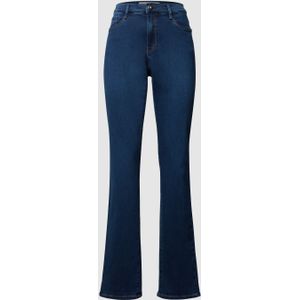 Jeans met labelpatch van leer, model 'Carola'