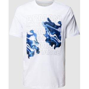 T-shirt met label- en motiefprint, model 'Watercapsule'