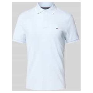 Regular fit poloshirt van een mix van katoen en linnen