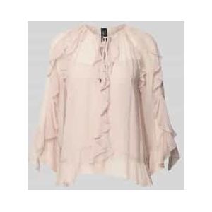 Blouse van viscose met volants