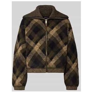 Regular fit gebreid jack met all-over motief, model 'MAROON'