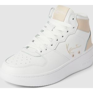 High top sneakers van zuiver leer met labelstitching