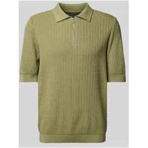 Regular fit poloshirt met kabelpatroon
