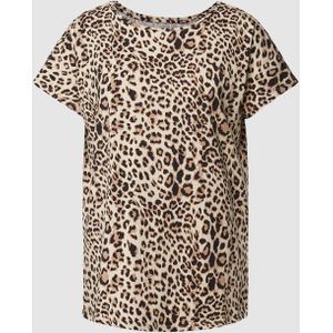 T-shirt met viscose en dierenprint