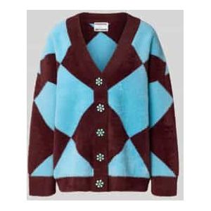 Oversized gebreid jack met bloemvormige knopen, model 'IWHO'