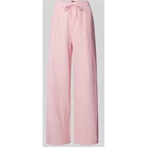 Wijde broek van een mix van katoen en linnen