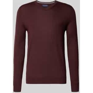 Gebreide pullover van wolmix met V-hals