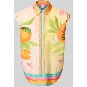 Regular fit blousetop met overhemdkraag