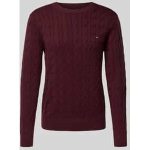 Tommy Hilfiger - Regular Fit - Gebreide Pullover - Katoen - Kabelpatroon