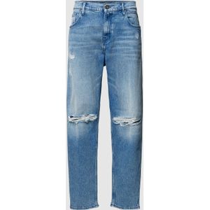 Relaxed tapered jeans in destroyed-look, model 'SANDOT'