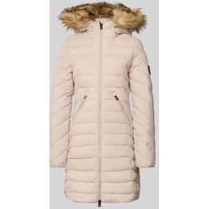 Regular fit gewatteerde lange jas met imitatiebont, model 'Fuji'